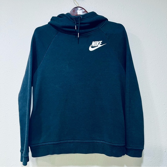 Nike Other - Nike Black Cowl Neck Sweatshirt Men’s Size Large Funnel Neck Hoodie Pullover EUC
